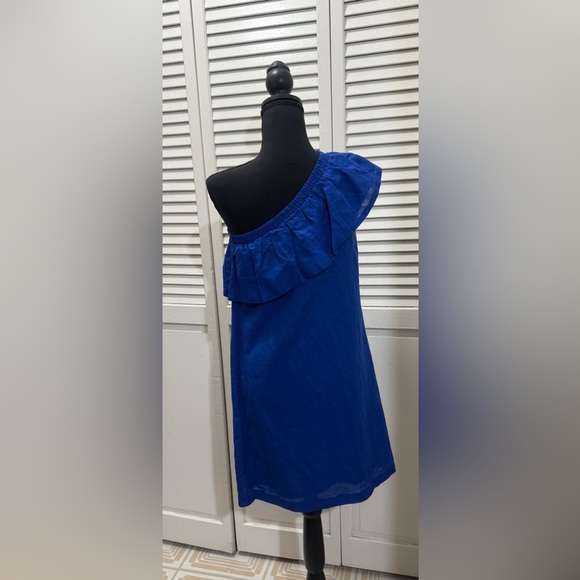 JCrew Factory Linen One Shoulder Dress - Picture 3 of 5